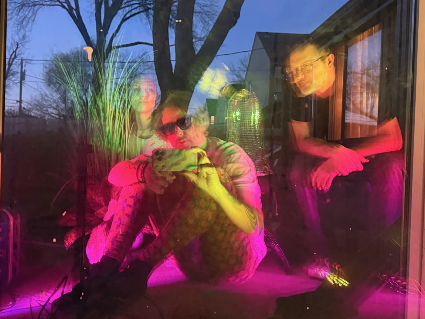 RxGhost reflected through glass at dusk